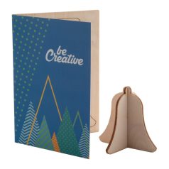 CreaX Christmas card, bell, Paper, natural, 105×148×3mm