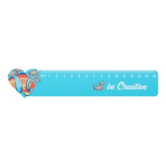 Couler 15 15 cm ruler, heart, Plastic, white, 205×50 mm