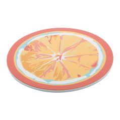 Coaster, circle, 95×95×3 mm, 20FEB17176, PVC, Alb