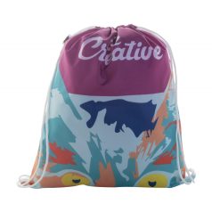   CreaDraw RPET custom drawstring bag, Recycled PET polyester, white, 340×385 mm