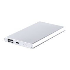   Powerbank 4000 mAh, Micro USB, 2401E17199, Everestus, 68x110x10 mm, Aluminiu, Argintiu