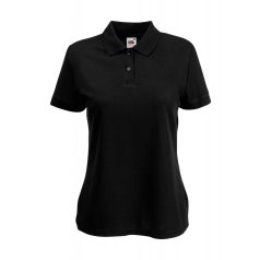   Tricou Polo, Dama, maneca scurta, Fruit of the Loom, 2401E14073, Bumbac, Poliester, Negru, L