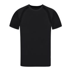   Tricou cu maneca scurta, la baza gatului, Sport, Unisex, Makito, 2410E21065, Poliester, Negru, L