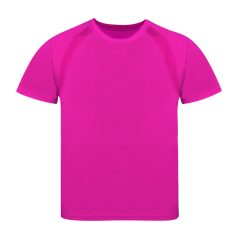   Tricou cu maneca scurta, la baza gatului, Sport, Copii, Makito, 2410E21052, Poliester, Roz, 10--12