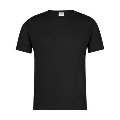   Tricou cu maneca scurta, la baza gatului, Casual, Unisex, Keya, 2410E19744, Bumbac, Negru, L