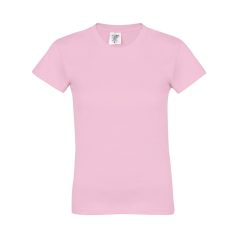   Tricou cu maneca scurta, la baza gatului, Casual, Femei, Keya, 2410E20095, Bumbac, Roz, L