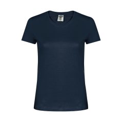   Tricou cu maneca scurta, la baza gatului, Casual, Femei, Keya, 2410E20150, Bumbac, Albastru midnight, L