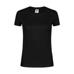   Tricou cu maneca scurta, la baza gatului, Casual, Femei, Keya, 2410E20109, Bumbac, Negru, M