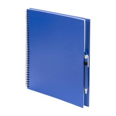   Agenda A4, velina, cu spirala si pix, 210×290 mm, Everestus, 20FEB10339, Carton, Hartie reciclata, Albastru