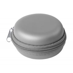   Multipurpose case, ø70×37 mm, Everestus, 20FEB6333, Piele ecologica, Argintiu, Negru