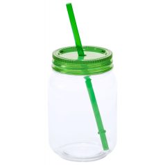   Jar cup, 600 ml, ø85×130 mm, Everestus, 20FEB2018, Plastic, Transparent, Verde