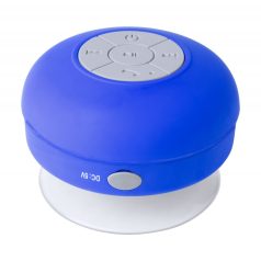   Splashproof bluetooth speaker, ø85×55 mm, Everestus, 20FEB10677, Plastic, Cauciuc, Albastru, Alb