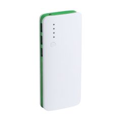   Power bank, 65×143×27 mm, Everestus, 20FEB6057, Plastic, Verde, Alb