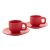 Set 2 cani expresso, 85 ml, 2410E25538, Everestus, 130 x 130 x 87 mm, Ceramica, Rosu