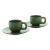 Set 2 cani expresso, 85 ml, 2410E25537, Everestus, 130 x 130 x 87 mm, Ceramica, Verde