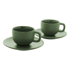   Set 2 cani cappuccino, 200 ml, 2410E25542, Everestus, 160 x 160 x 110 mm, Ceramica, Verde