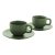 Set 2 cani cappuccino, 200 ml, 2410E25542, Everestus, 160 x 160 x 110 mm, Ceramica, Verde