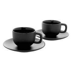   Set 2 cani cappuccino, 200 ml, 2410E25540, Everestus, 160 x 160 x 110 mm, Ceramica, Negru